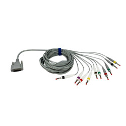 Câble patient 10 brins fiche banane 4mm pour ECG Nihon Kohden