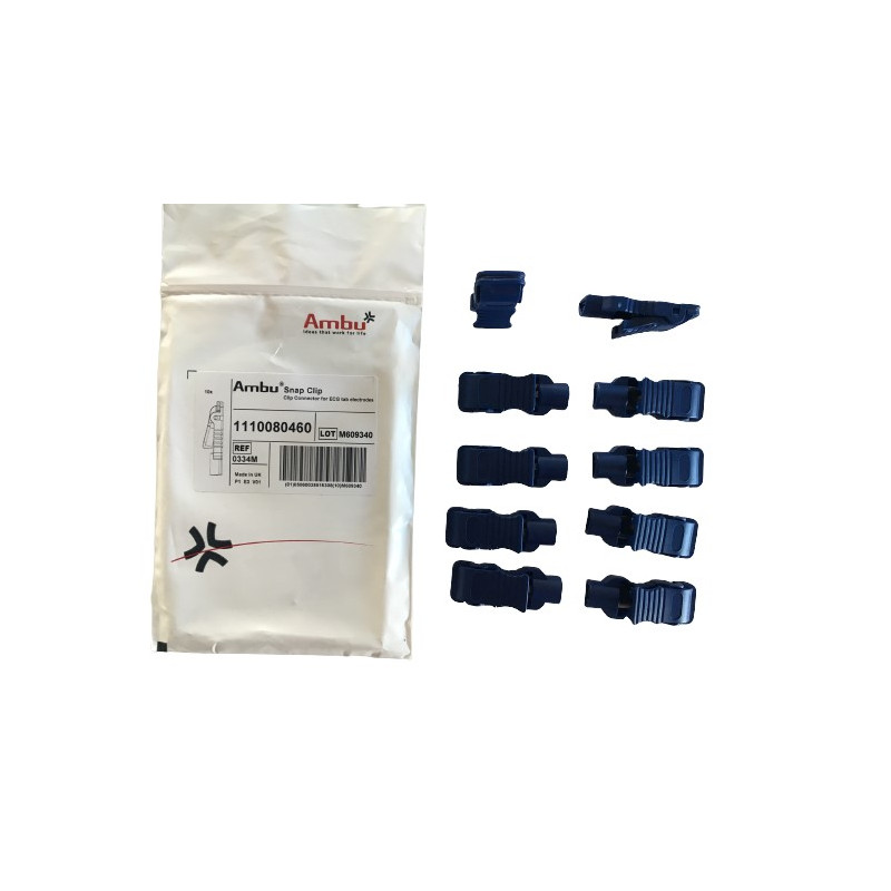 Adaptateurs snap clip Ambu pour électrodes à pression et à languettes (lot 10)