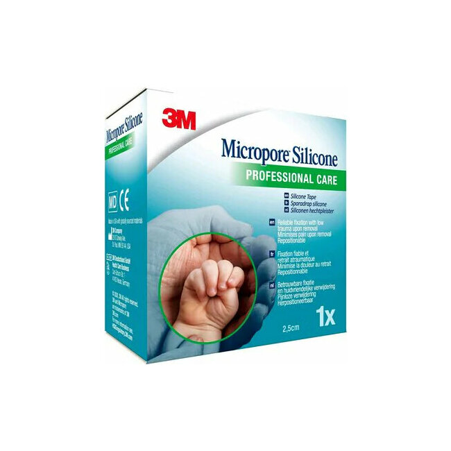 3M Micropore Silikon Pflaster 2,5cm x 5m